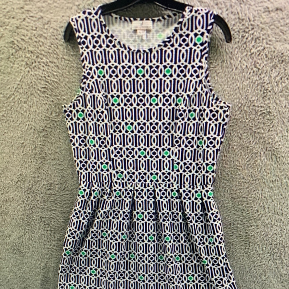 Jude Connally Blue and Green Patterned Mini Dress